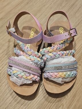 Cherokee Pastel Braided Kids Sandals - Pink Multi